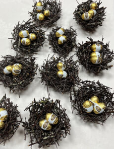 Easter nests with eggs