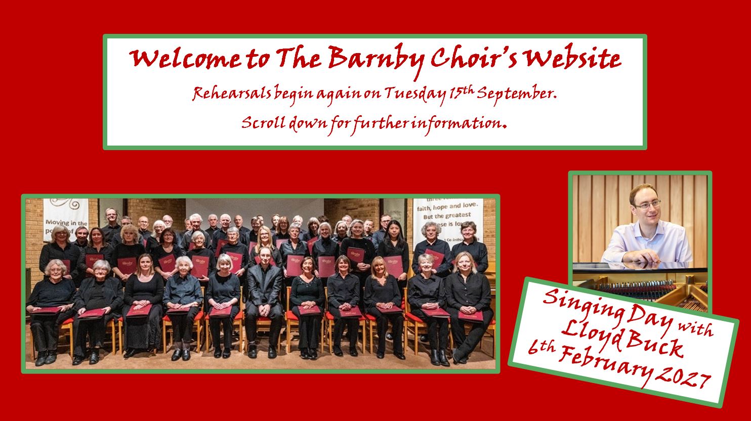 Barnby Choir rehearsals banner
